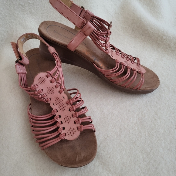 Vegan Faux Leather Strappy Sandals Women's Size 8 Trudy Style By Baretraps - Picture 1 of 12
